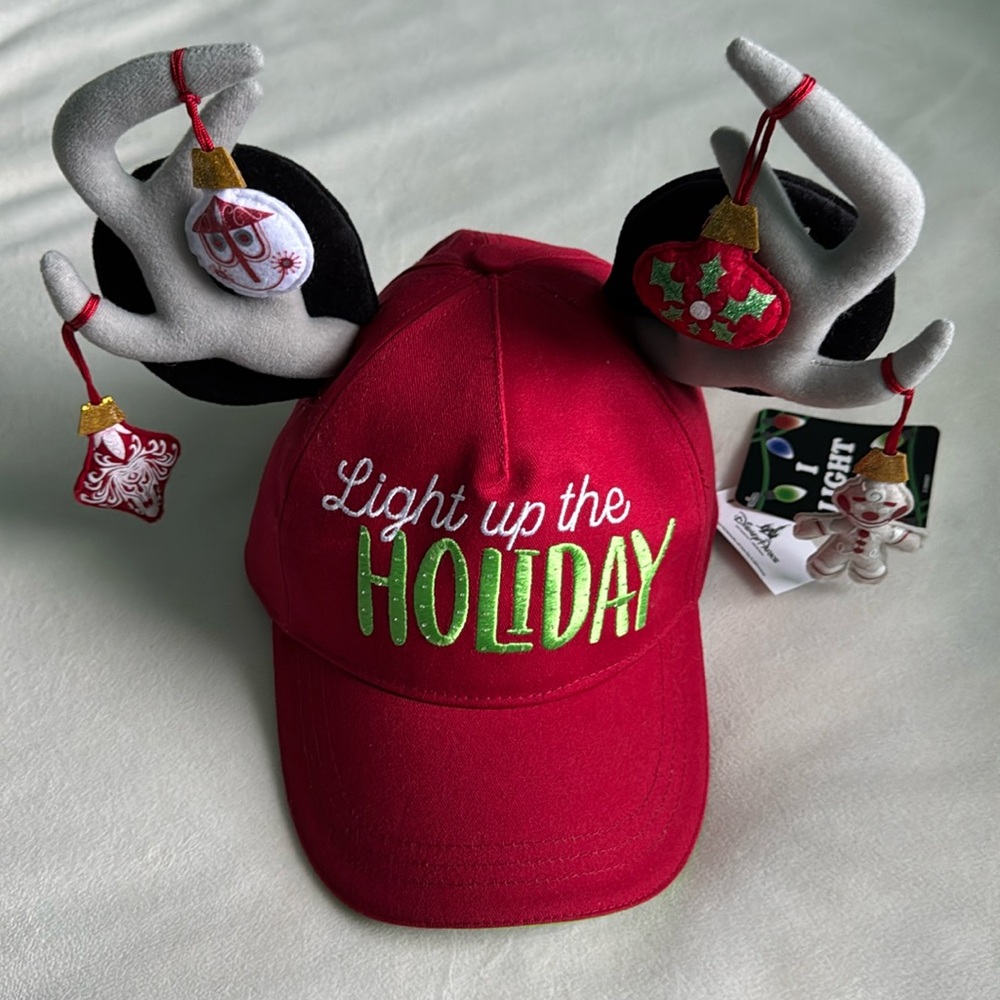 Disney Parks "light up the holiday" mickey ears and antlers hat brand new w/tags